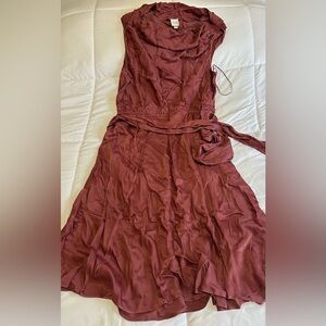 New Anthropologie Maeve Asymmetrical Tie Belt Sz 2X Pink Rose Dress